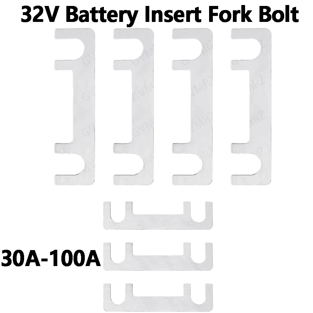  5PCS 30A  Auto Fuse Flat Plate Type 32V Fork Type Bolt Battery Fuse Car Modification Stand Car Fuse Flat Fork Bolt 80A 50A 40A