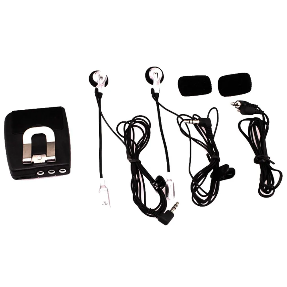 

Wired Motorcycle Intercom Headset for Front Rear Seat Communication Stereo Audio Support Cd Mp3 No Required Black