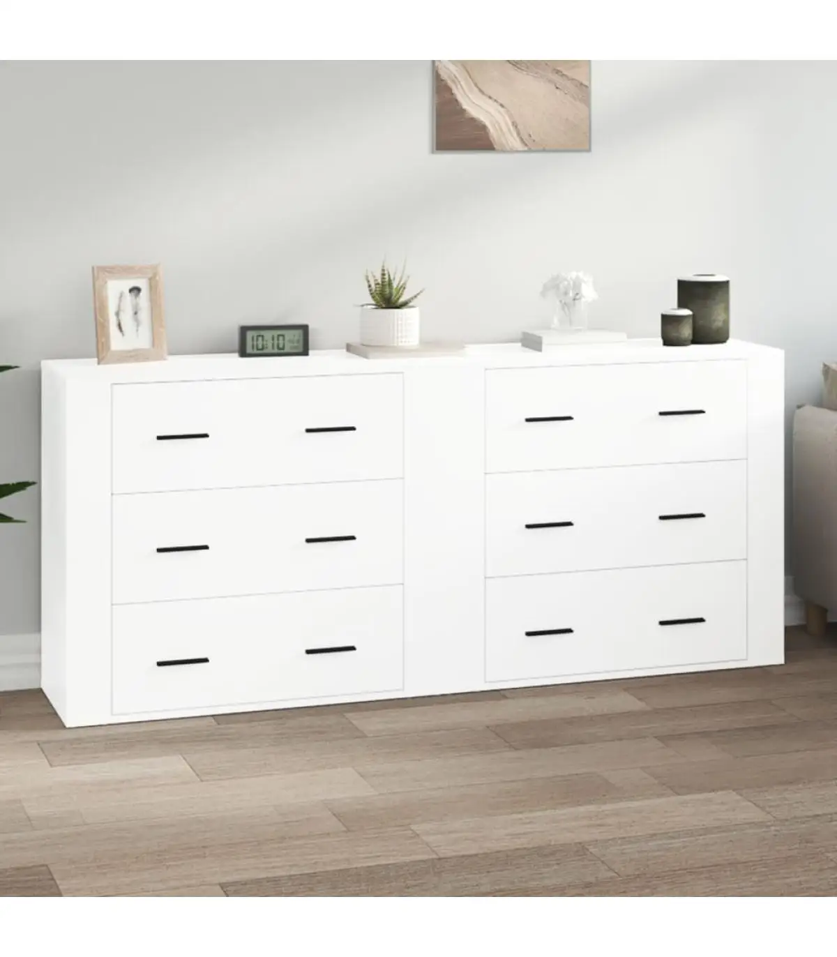 Sideboards 2 Pcks white glitter plywood