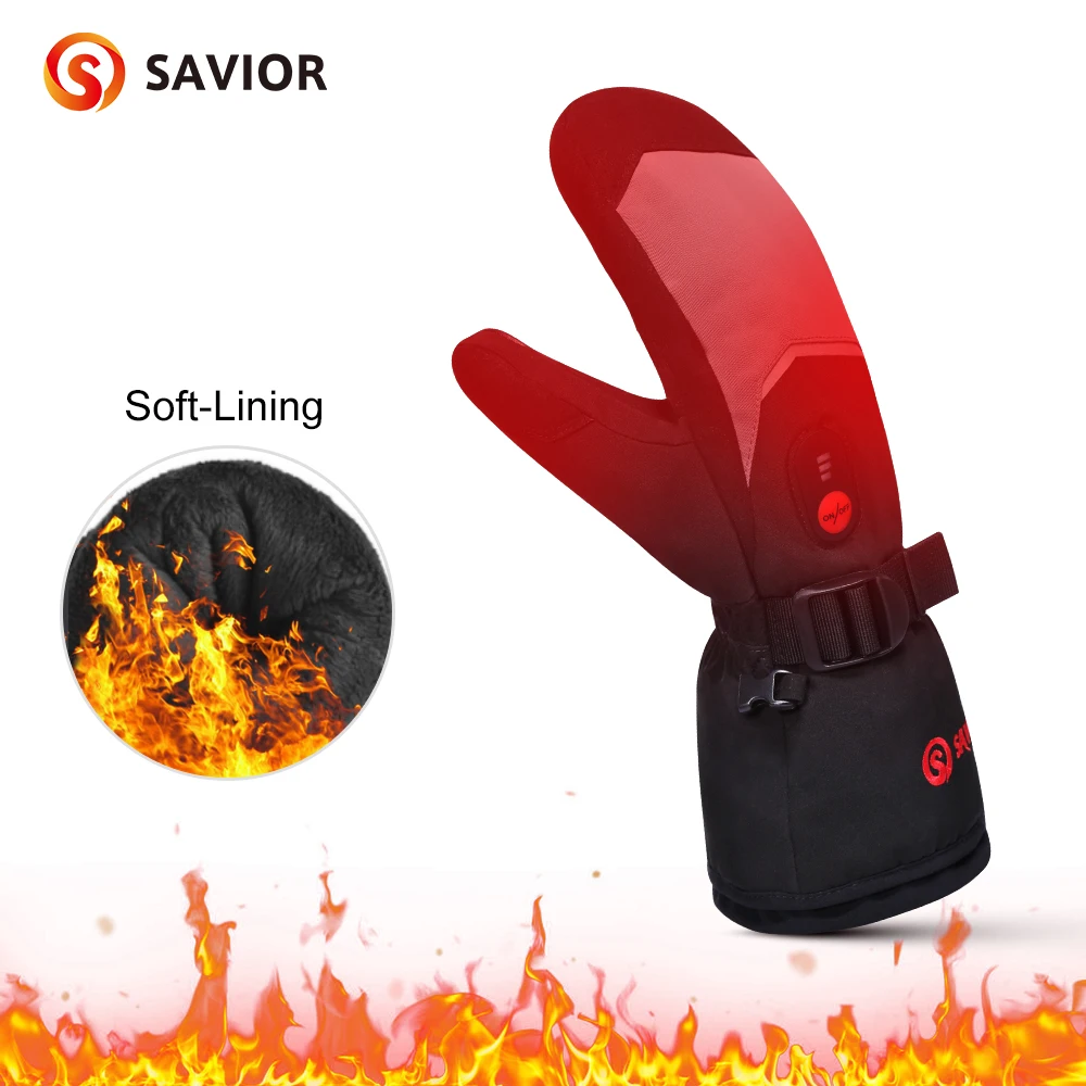 

Heating Hand Warmer Electric Thermal Crab Style Fight Cold Wind Goatskin 3 Gear Warm Fingers Heated Gloves Winter Skiing Outdoor