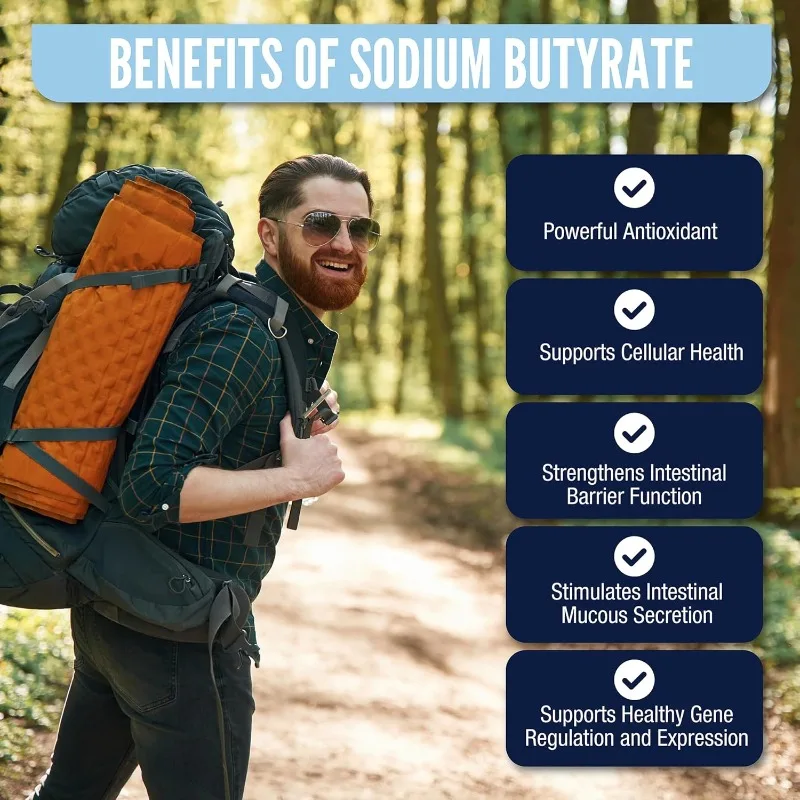 Sodium Butyrate Supplement (300mg) - Gut Digestive Health Support 60 Capsules