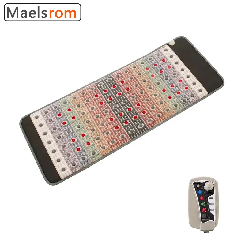 

180*70 CM PEMF Neck And Back Massager Electric Chakra Gemstones Massage Mat With Heating Pad For Detoxification And Health Care