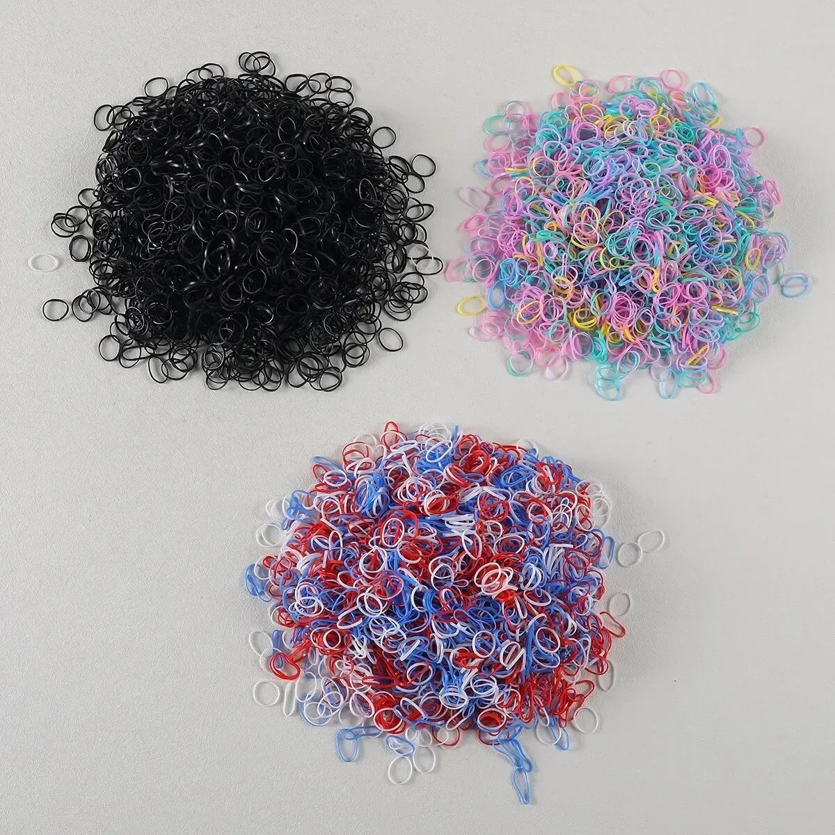 1500 Stück Bunte Einweg-Haargummis für Mädchen, Kinder-Pferdeschwanzhalter, Haaraccessoires für Kinder, Elastische Haarbänder – Detail 3