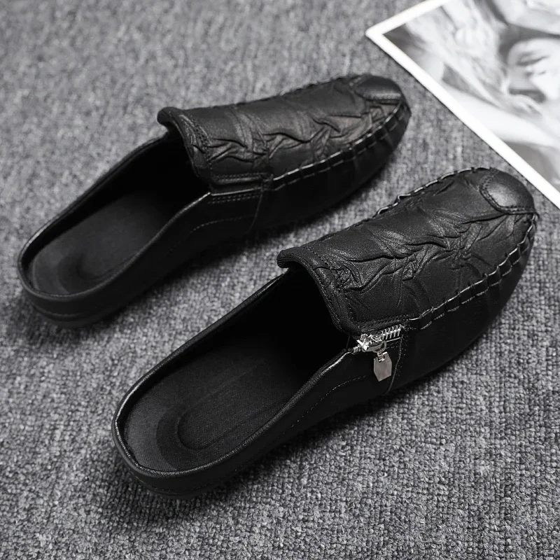 2024 Men Half Shoes Classic Lightweight Outdoor Flat Slippers Summer Fashion Simple Slip on Loafers New Trend Man Half Slippers