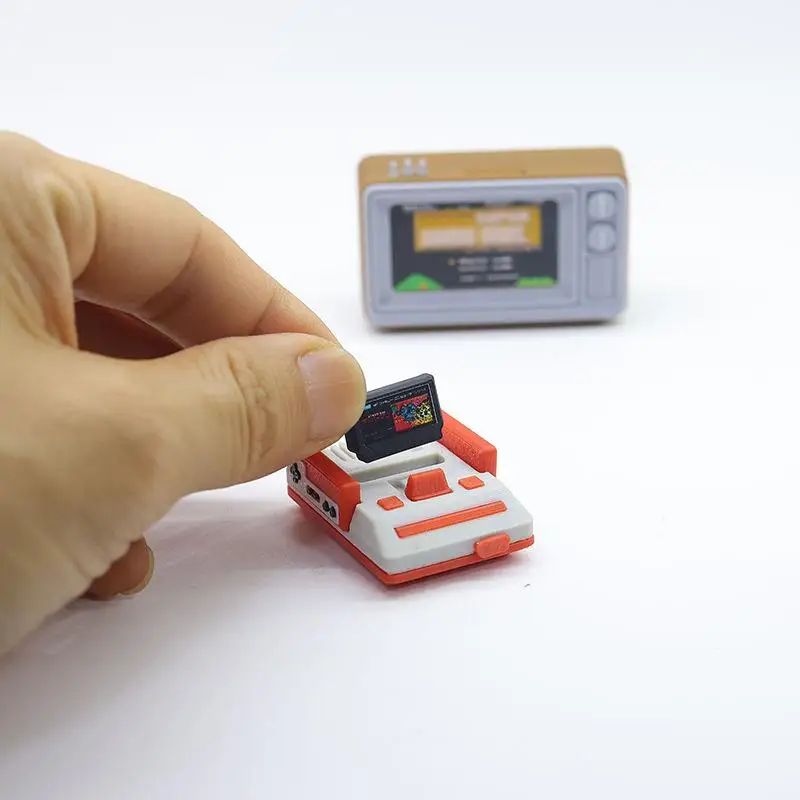 1 pezzo 1/12 simulazione casa delle bambole in miniatura nostalgico TV console di gioco modello soggiorno decorazione scena accessori bambola giocattoli