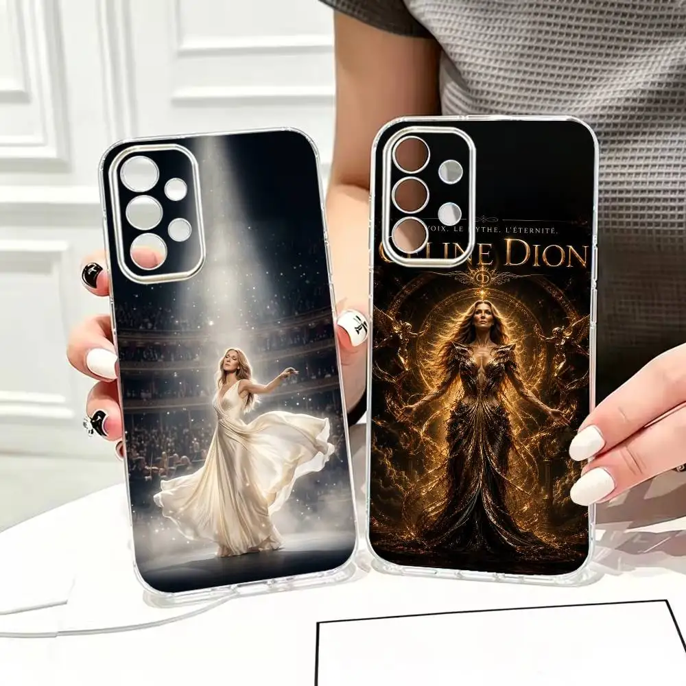 Legendary pop diva C-CelineS  Stand Phone Case Transparent TPU For Samsung S25,24,23,22,21,10,9,Ultra,Plus