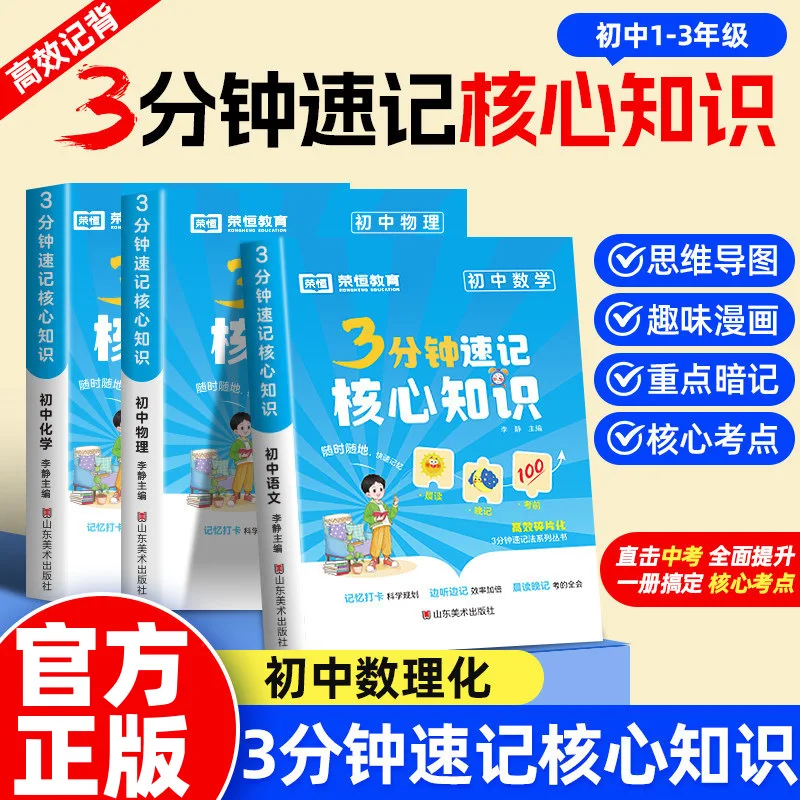 3-Minute Quick Memory Guide: Complete STEM Formulas for Middle School (Grades 7-9) Pocket-Sized Handbook