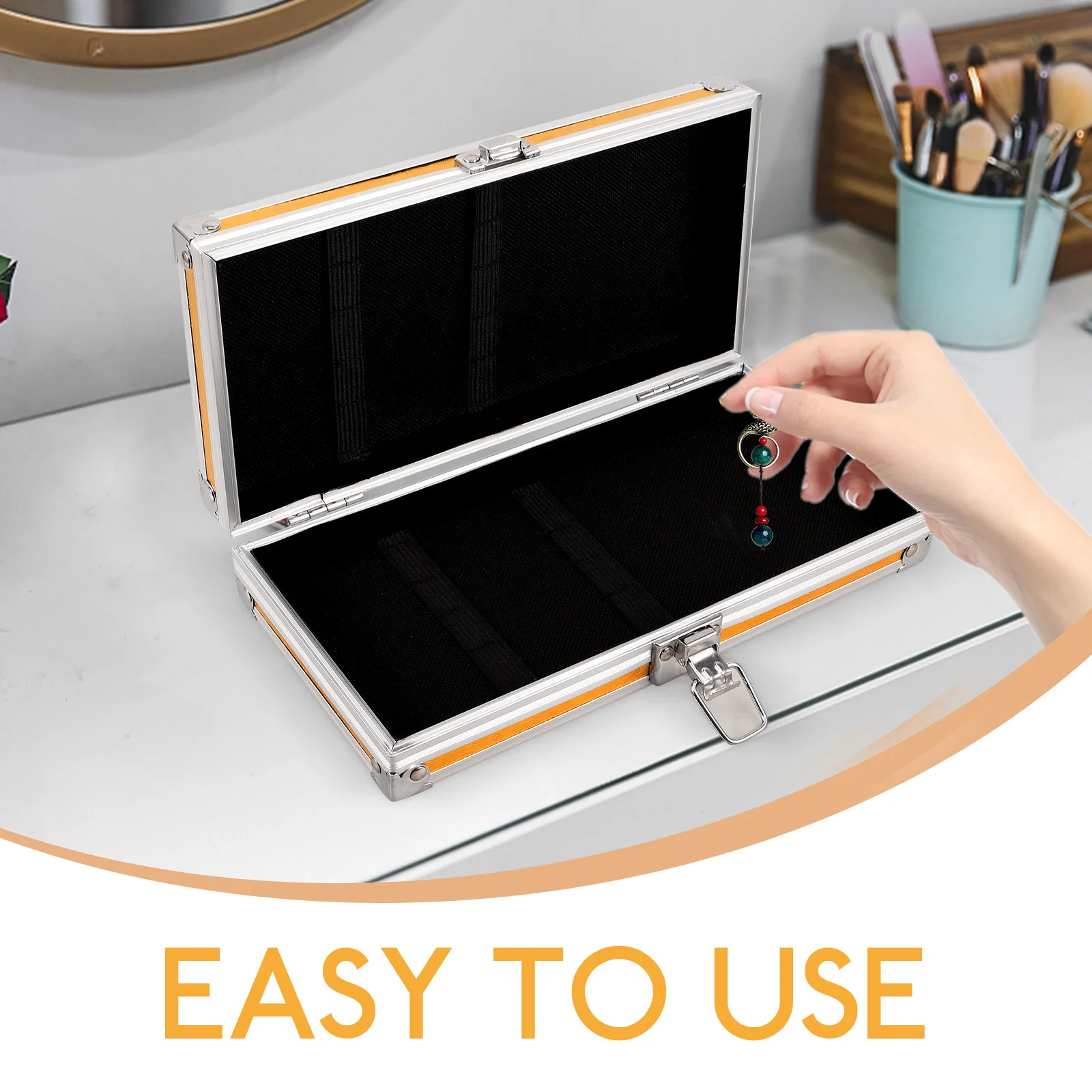 صندوق أدوات من سبائك الألومنيوم منظم تخزين محمول باليد سعة كبيرة حاوية أدوات متعددة الوظائف حقيبة سفر