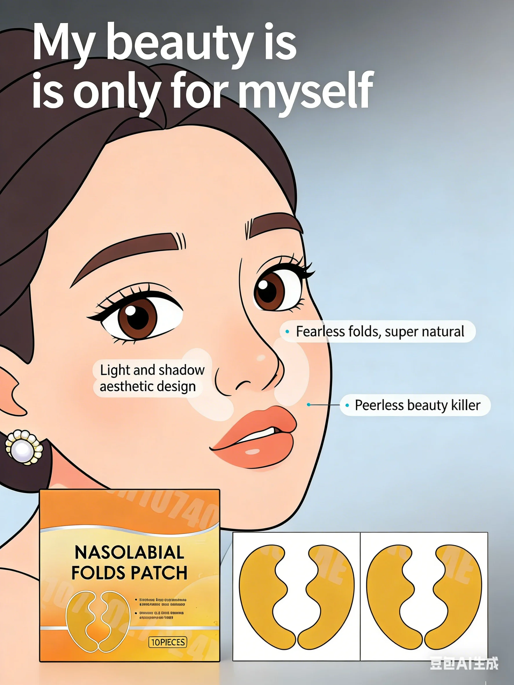 

Патчи для носогубных складок с коллагеном и гиалуроновой кислотой: укрепление кожи, разглаживание морщин, глубокое увлажнение, антивозрастная маска для лица