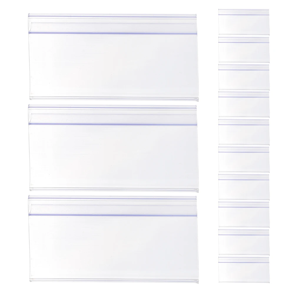

20 Pcs Glass Card Price Tag Plastic Label Holder Display Merchandise Sign