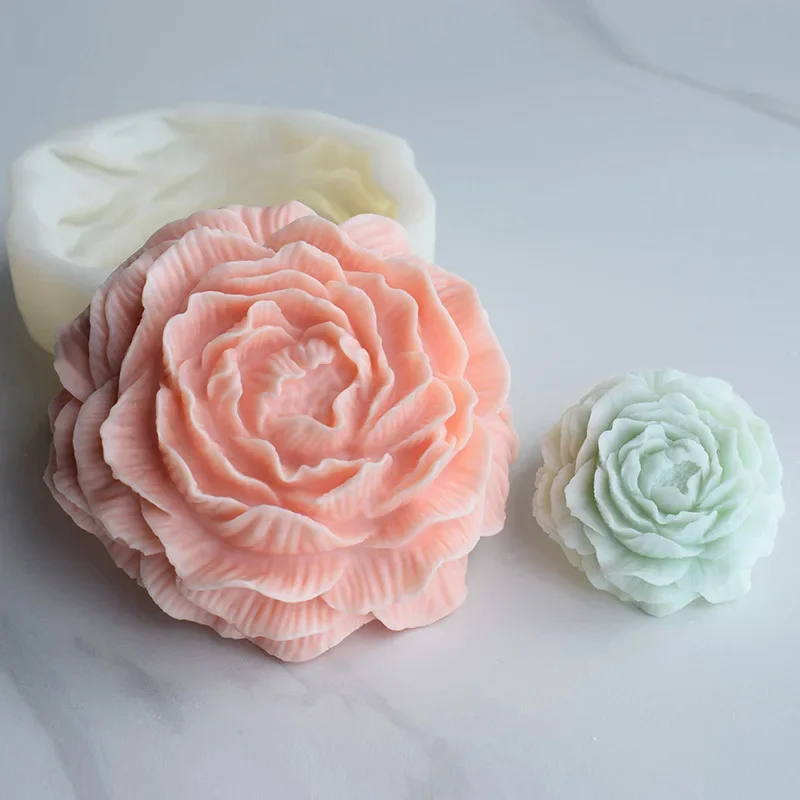 16.5cm Peony Silicone Candle Mold Extra Large 3D Flower Aromatherapy Plaster Resin Making Tool Diy Chocolate Cake Soap Mould
