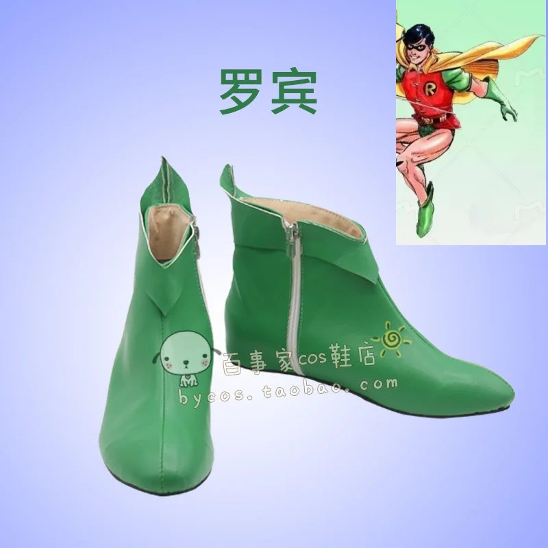 

TeenTitan Robin Cosplay Shoes Green Costume Boots Halloween Party Carnival Props Boots