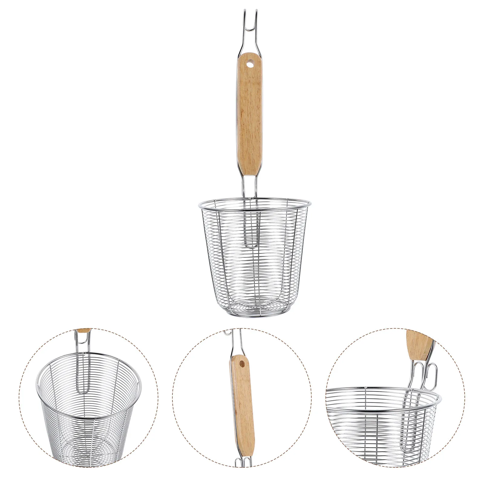 

1pc Stainless Steel Pasta Strainer Mesh Food Noodle Colander Kitchen Sifter Heat Resistant Wear Long Lasting Practical