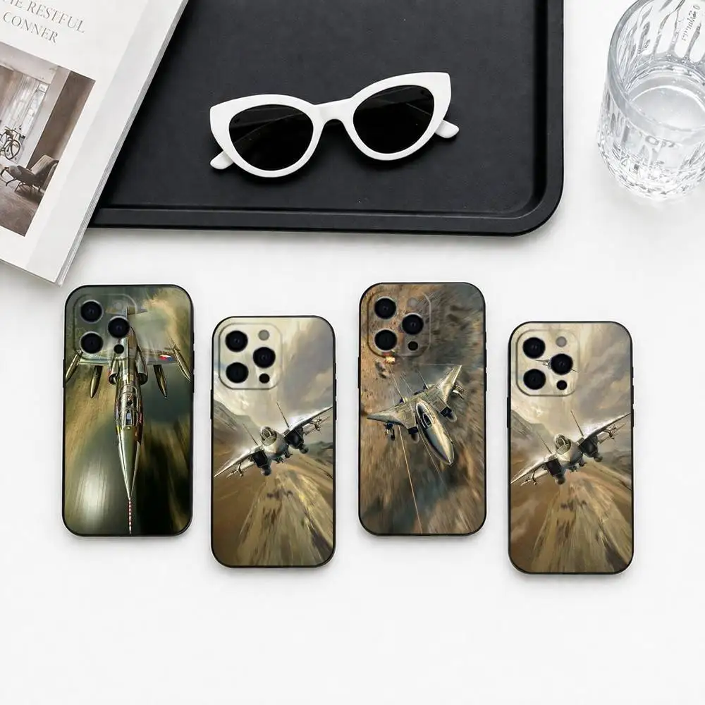 Funda para Teléfono Cool-l Aircraft-t Robotech Macross para iPhone 17, 16, 15, 14, 13, 12, 11 Plus, Pro Max, Otros, Cubierta Negra Suave
