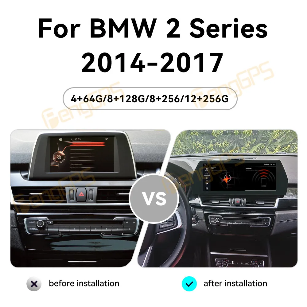 For BMW 2 Series F45 F46 2013-2019 Car Radio Wireless Carplay Android Auto Intelligent System Multimedia Player Stereo GPS Navi