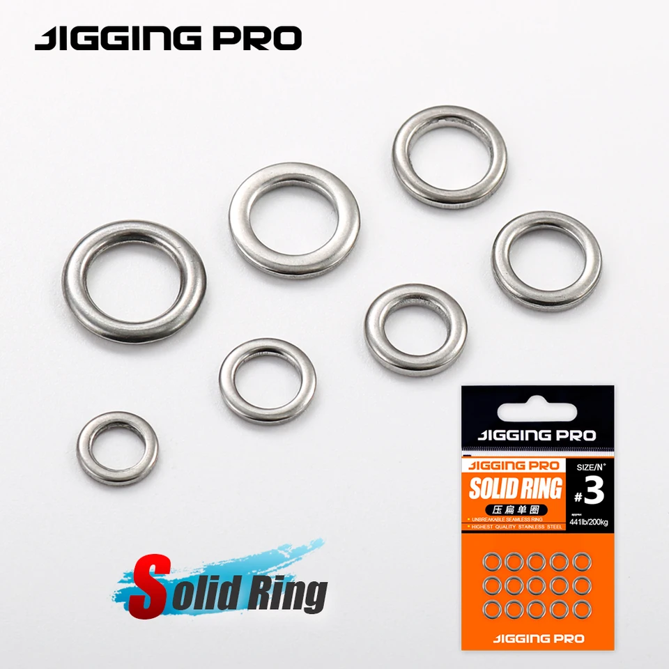 JIGGING PRO Fishing Solid Ring Stainless Steel Split Rings Fishing