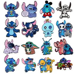 FI99 Stitch Enamel Pin Badges Funny Collection Brooches Bag Lapel Pins For Kids Gift Cartoon Cute Decoration Jewelry