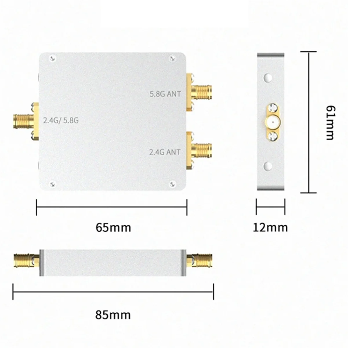 ABJZ 2,4G + 5,8G 4 Вт беспроводной усилитель сигнала от 1 до 2, двухдиапазонный двунаправленный усилитель для расширения сигнала камеры дрона