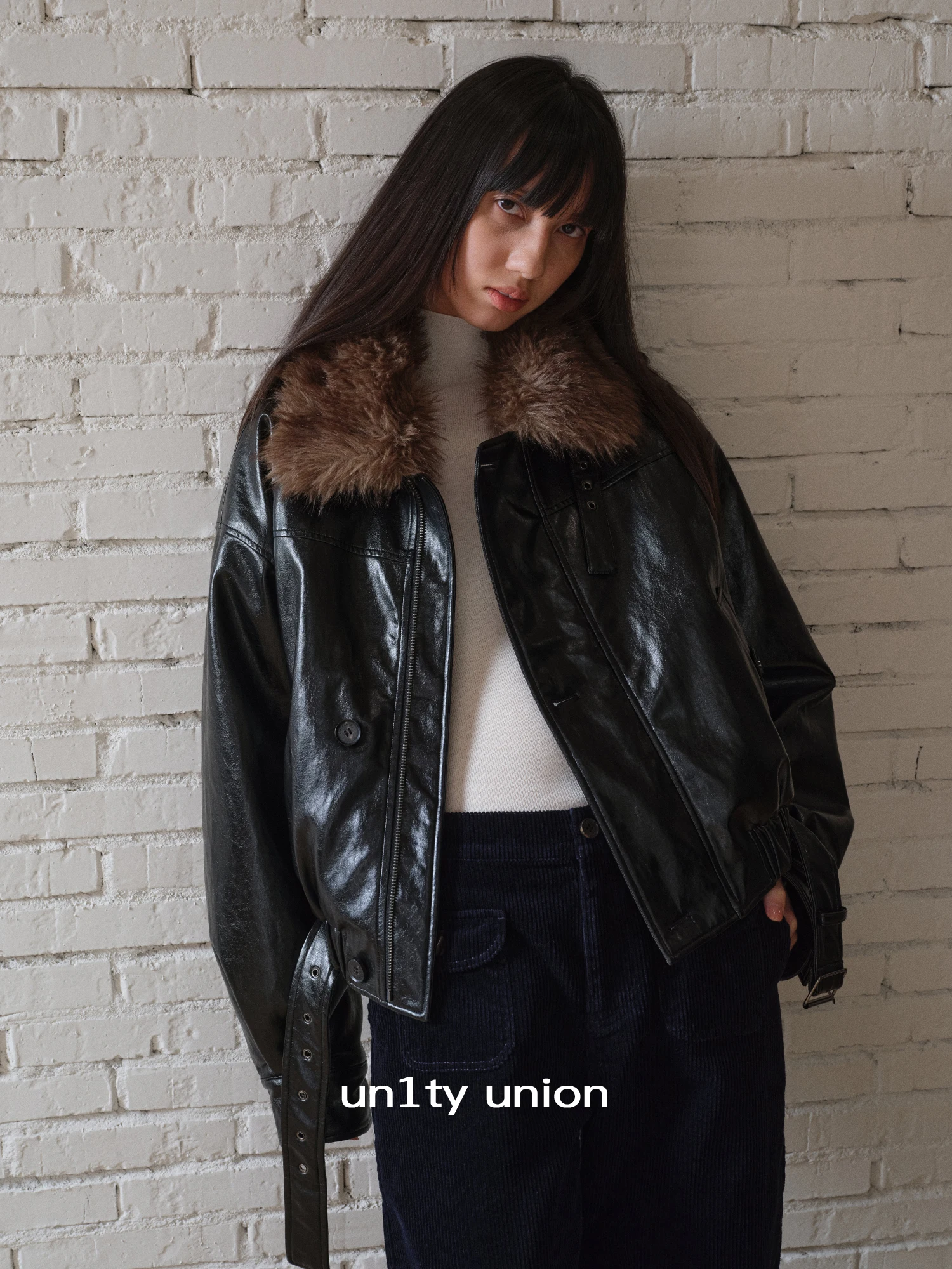 

Ретро-куртка из хлопка с отстегивающимся меховым воротником, из вощеной кожи и ПУ, для женщин, новинка зимы 2025