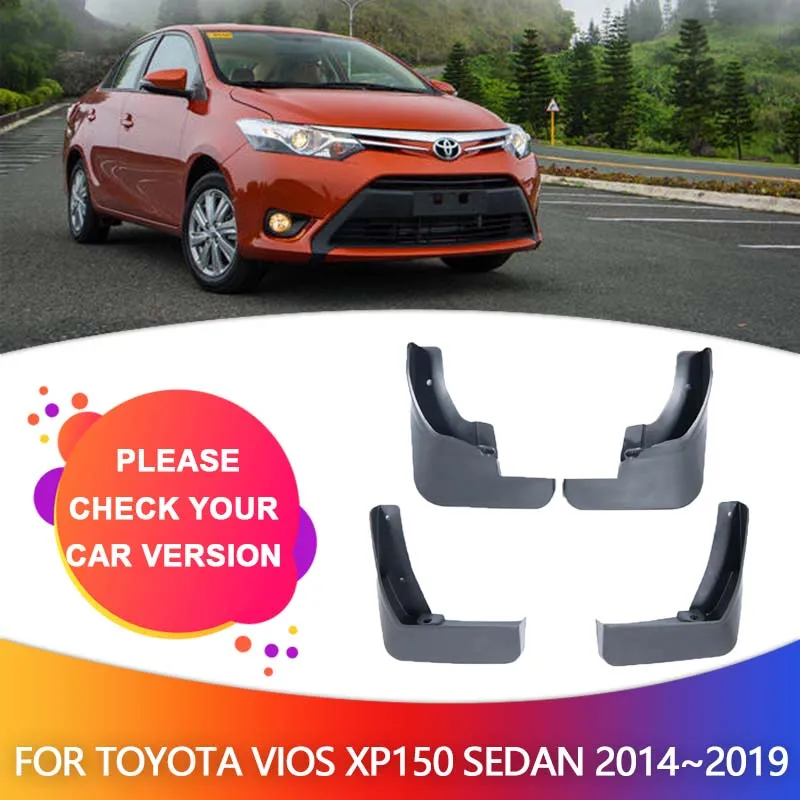 For Toyota Vios Yaris XP150 Sedan 2014~2019 Rear Mudguards Splash Guards Car Fenders Wheel Protecti Mud Flap Exterior Accessorie