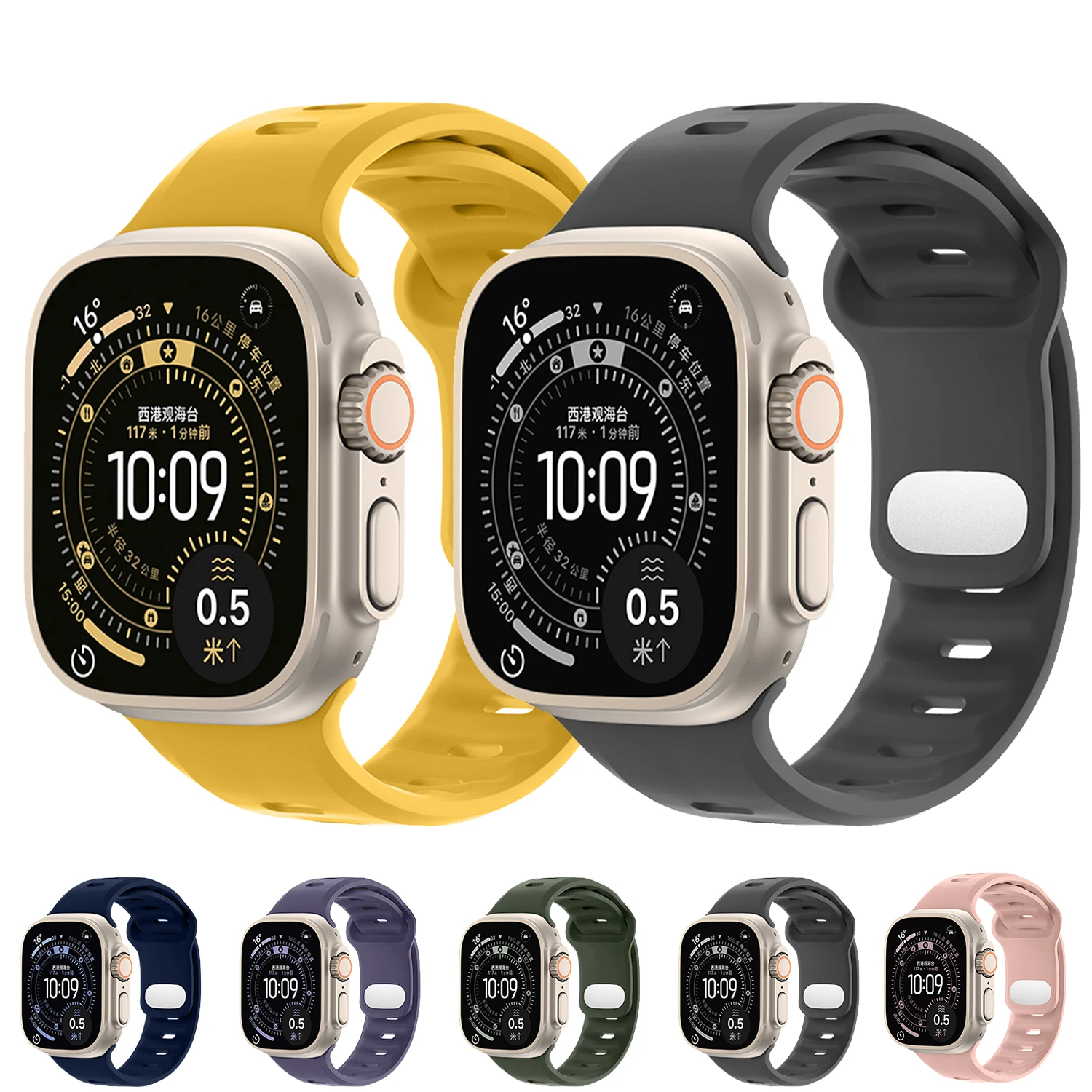 New Silicone Band For Apple Watch series 11 10 46mm 42mm strap 44mm 45mm 40mm 41mm sport bracelet iwatch 9 8 7 6 SE3 Ultra 49mm