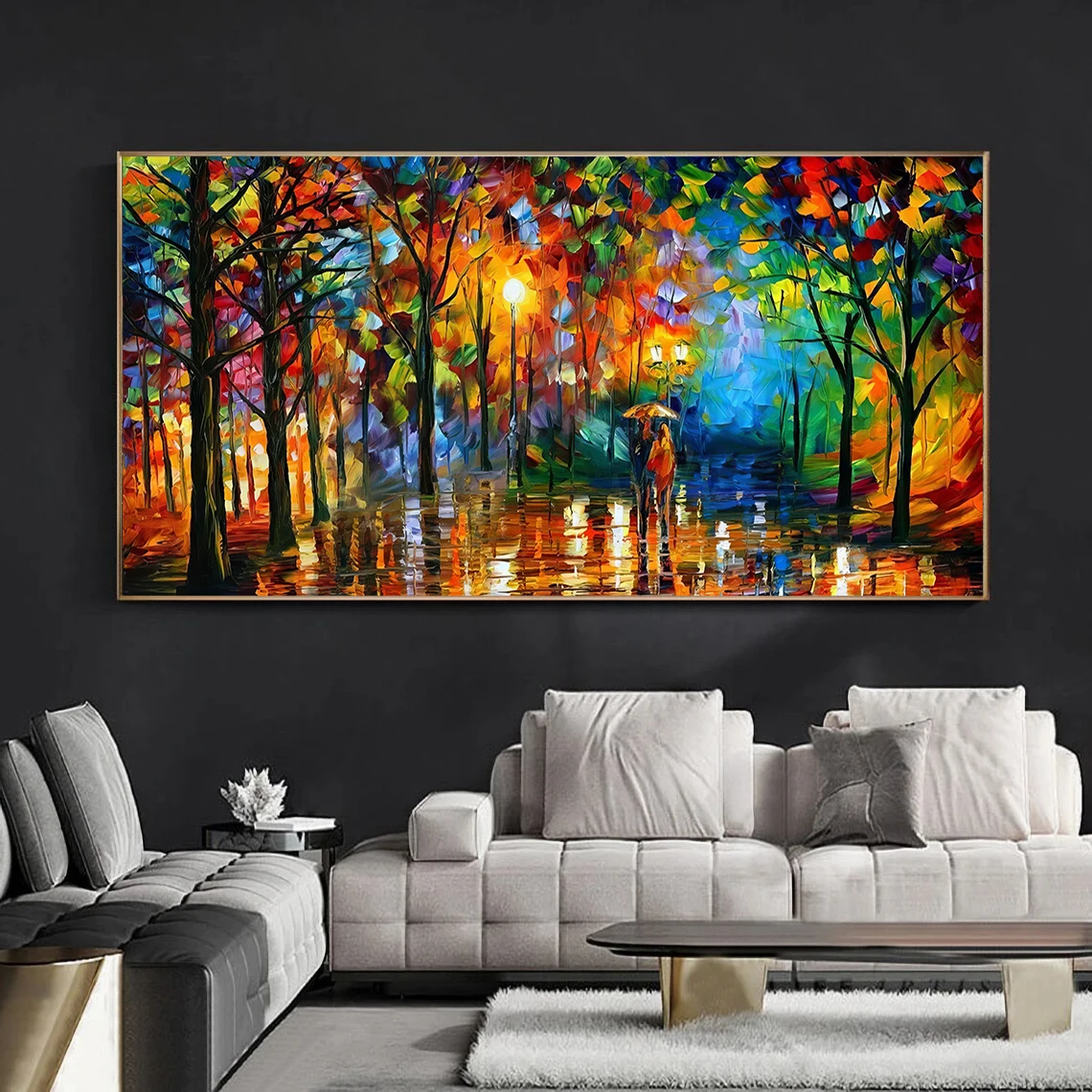 

Abstract Wall Art, Rainy Stroll Poster Printing, for Living Room, Bedroom, Office Home Decoration, Wall Decoration