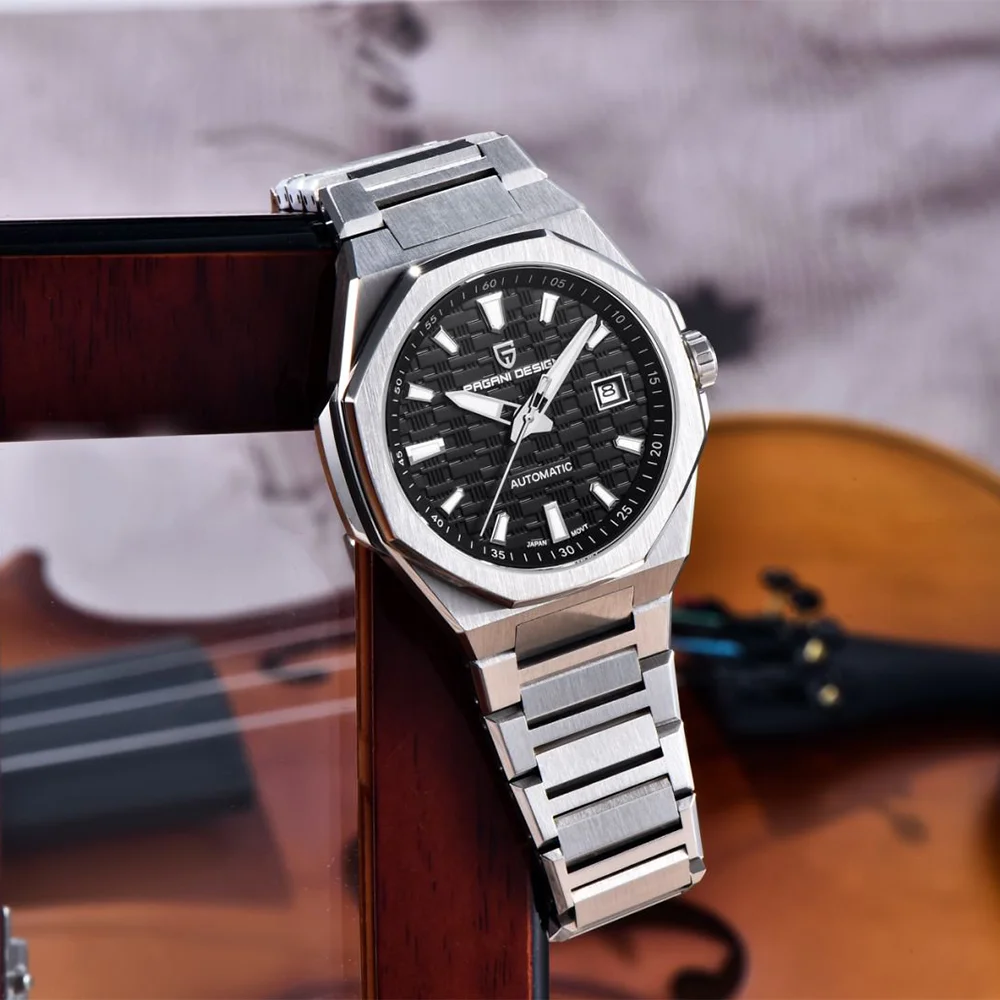 PAGANI DESIGN 2026 40MM Wabenmuster-Zifferblatt Original Klassische Luxus Herren Mechanische Uhr Wasserdicht Saphirglas Automatikuhren