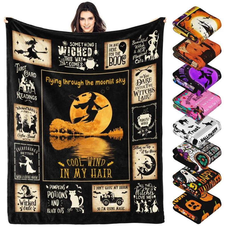 

Halloween Carpet Throwing Gift Adult Children's Blanket Witch Comfortable Blanket Bed Sofa Decoration 60 "x50"