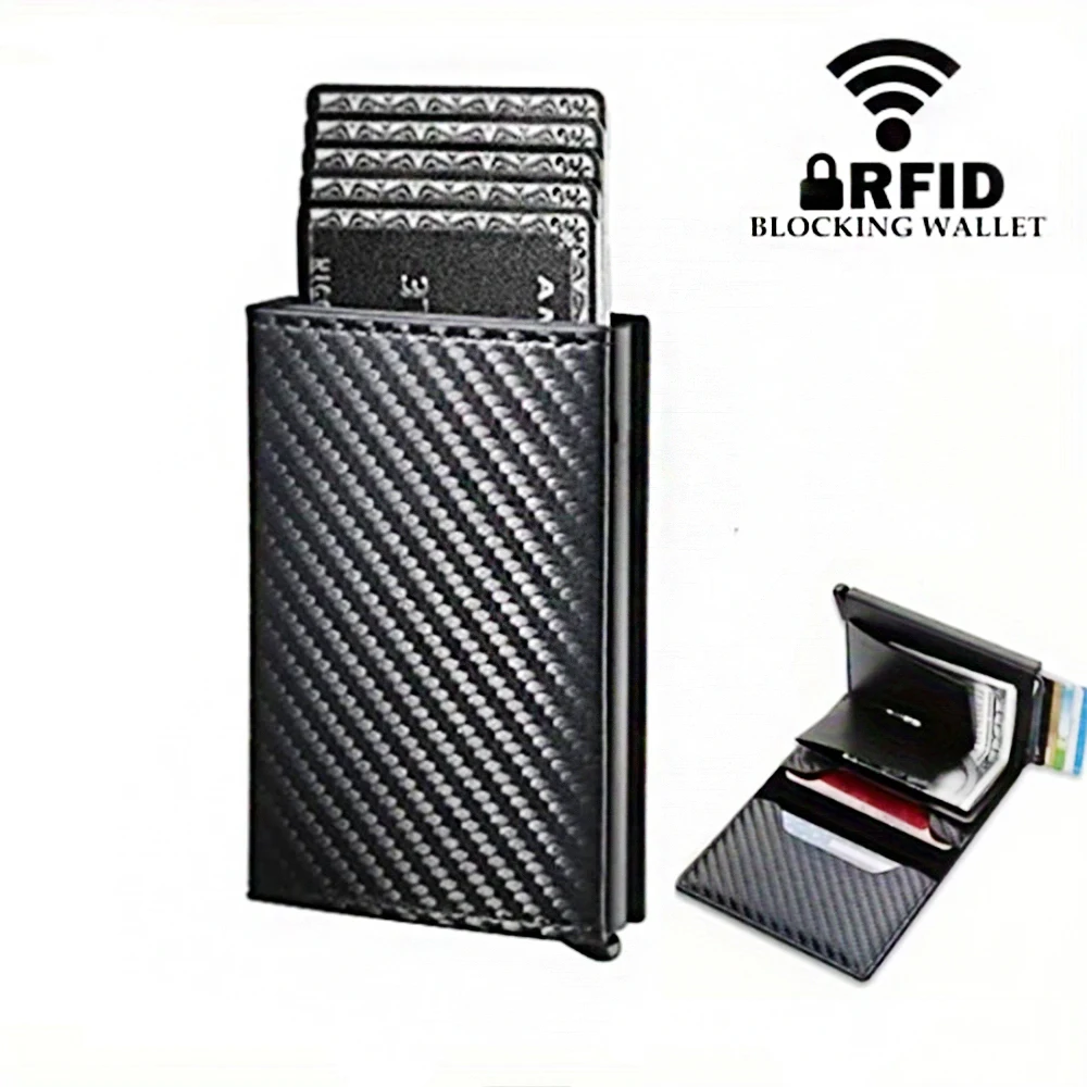 Shield anti-theft swipe ultra-thin credit card aluminum alloy card bag metal men's multi slot wallet-mw