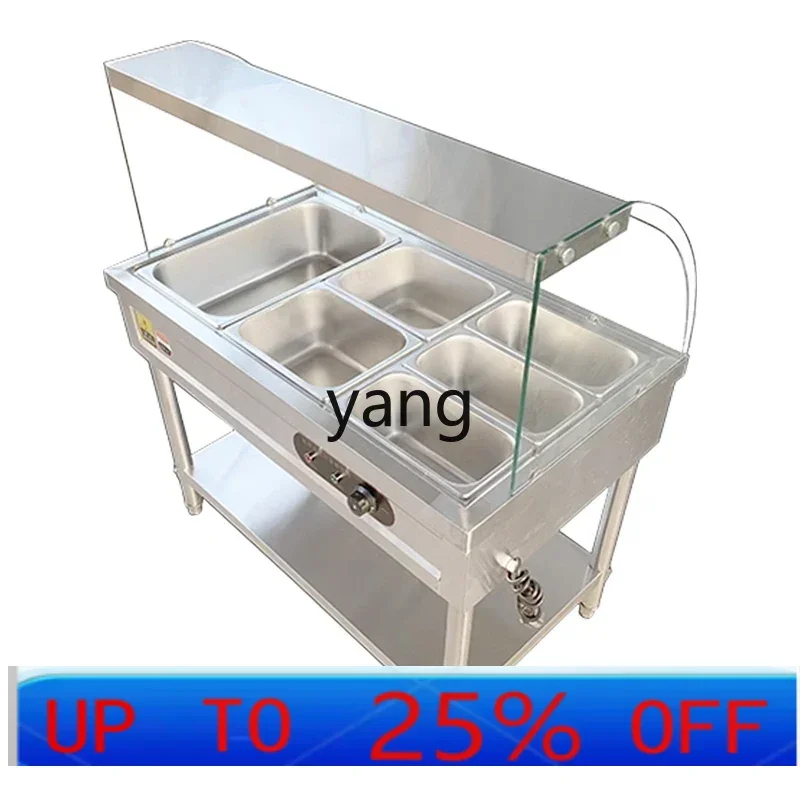 

LTT glass cover thermal insulation commercial stainless steel small bowl vegetable thermal insulation steaming table