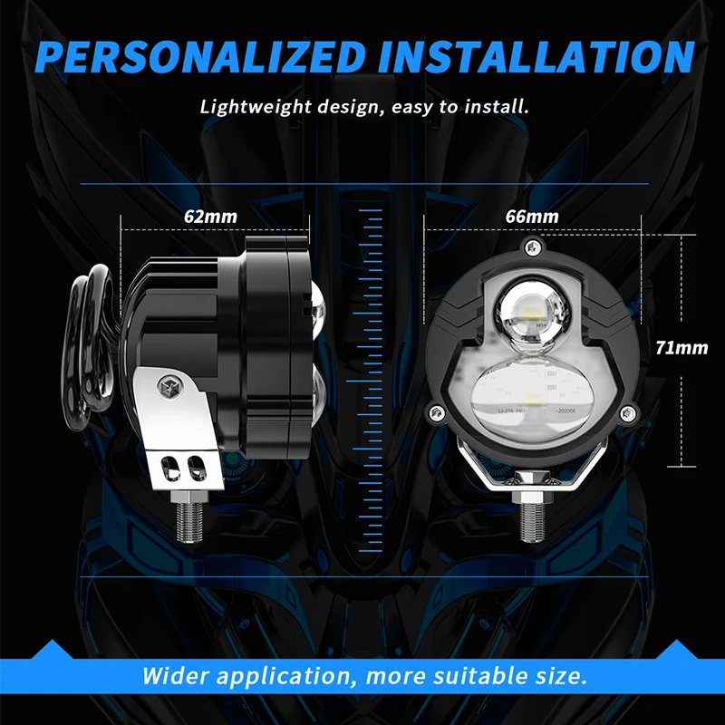 Motorcycle LED Auxiliary Light High Low Beam Fog Light Waterproof Super Bright Spotlight For Motorcycle Truck Car SUV ATV