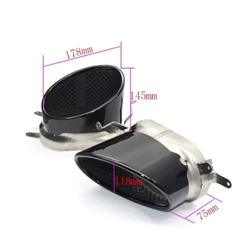

Stainless Steel Plating Black Exhaust Tip ForA3 A4 A5 A6 A7 Exhaust System RS4 RS5 RS6 RS7 Exhaust Pipe Muffler Tip
