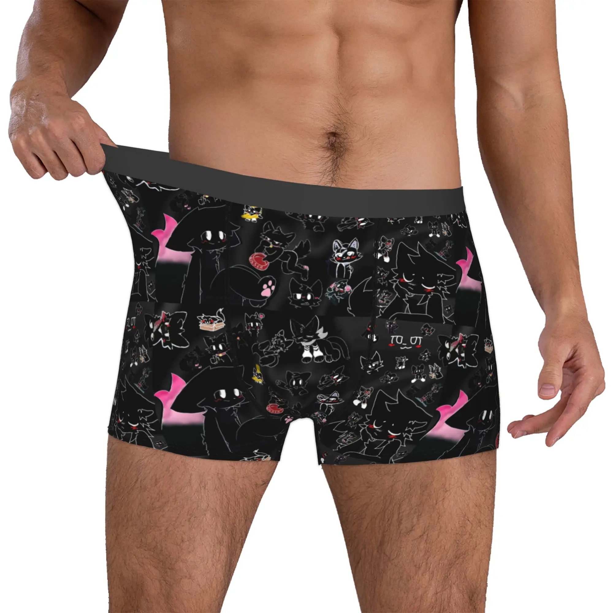 

Custom Male Cool Boykisser Silly Cat Underwear Cute Cartoon Boxer Briefs Stretch Shorts Panties Underpants