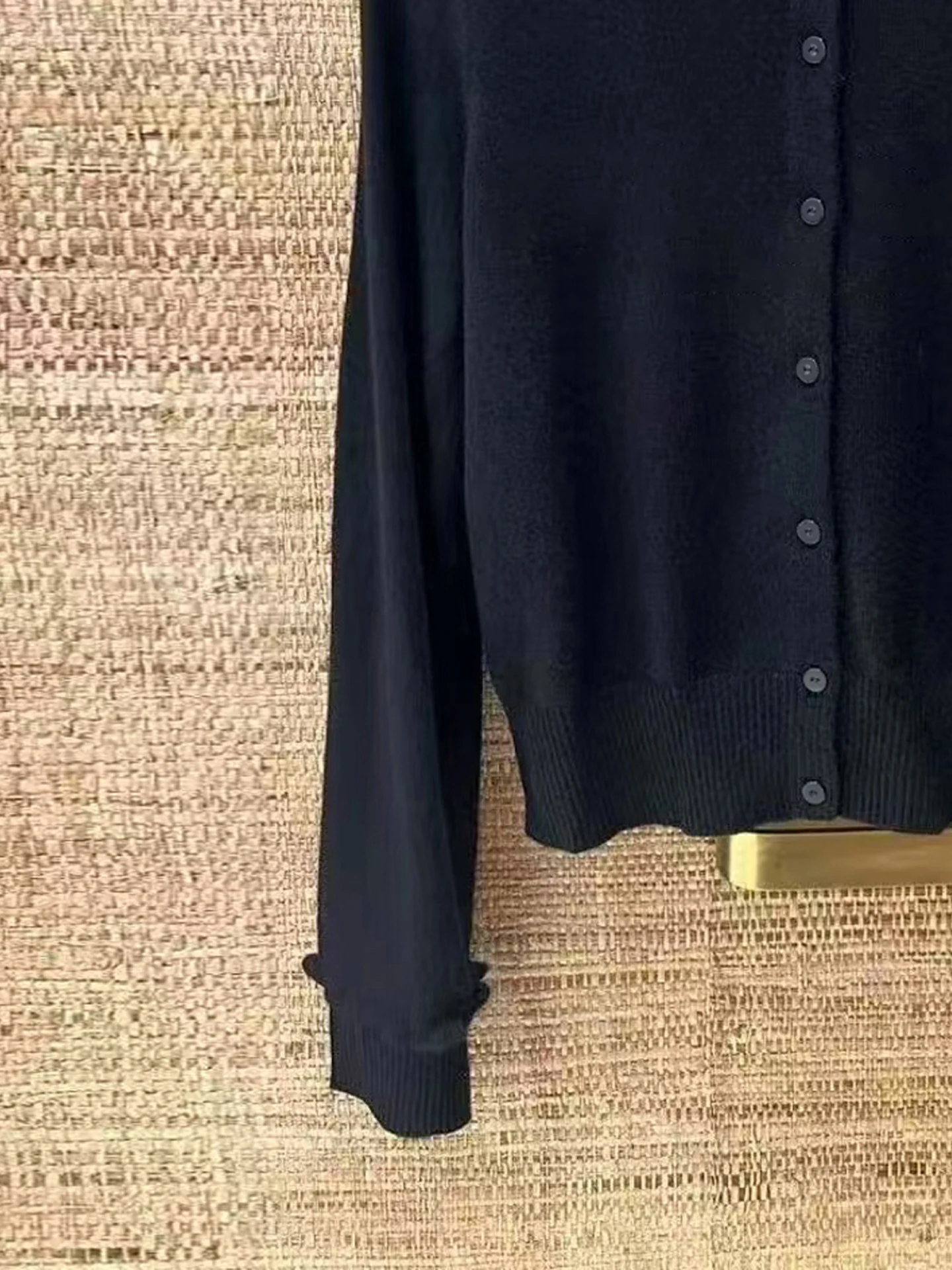 S Home Nan You Cardigan aperto con finiture in pizzo lavorato a maglia casual da donna di fascia alta Top versatile da indossare ogni giorno Comodo medio morbido