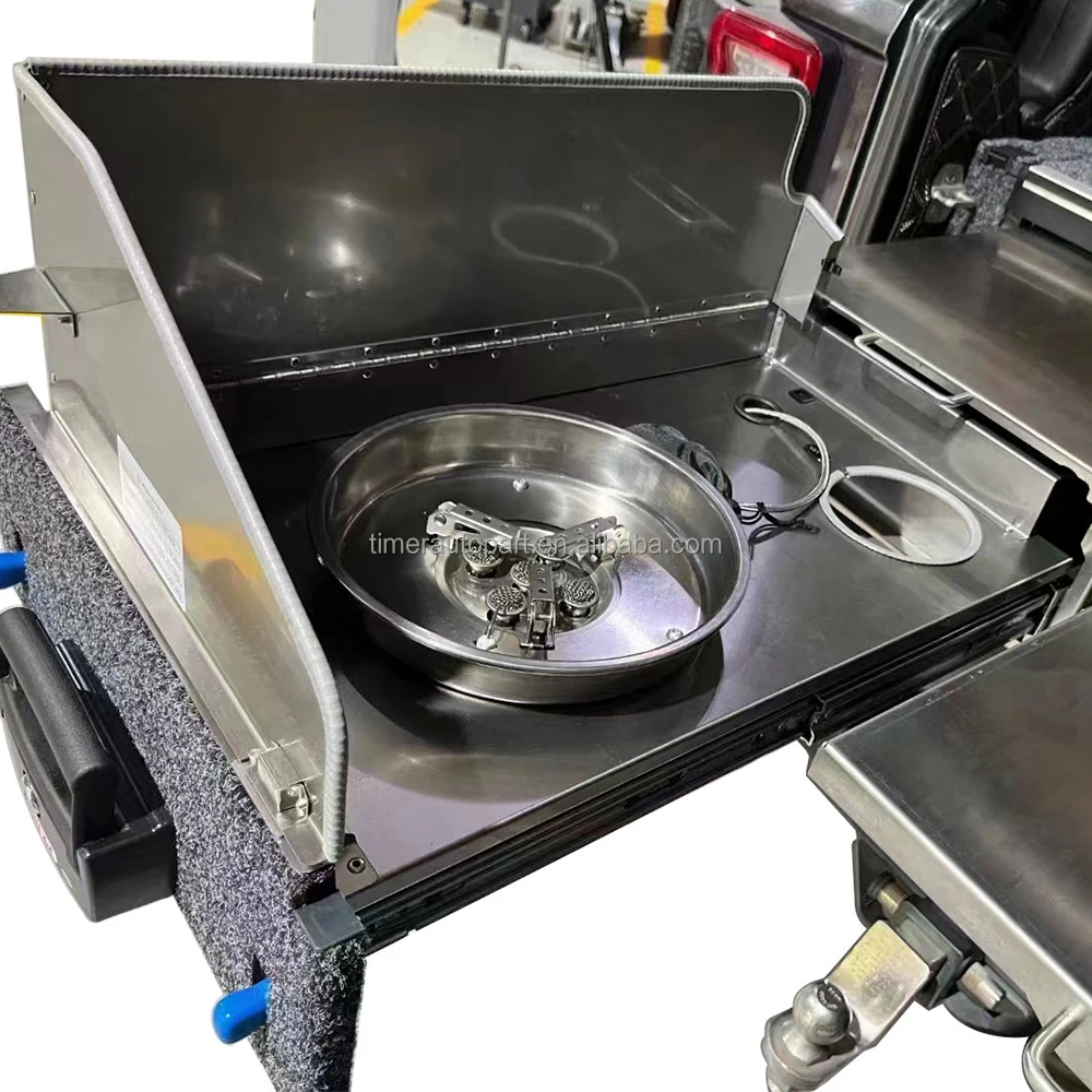 4x4 Offroad Overland Camping Heavy Duty Stainless Steel Kitchen With Storage Drawer Built In Drawer Case For FJ Cruiser 2011+