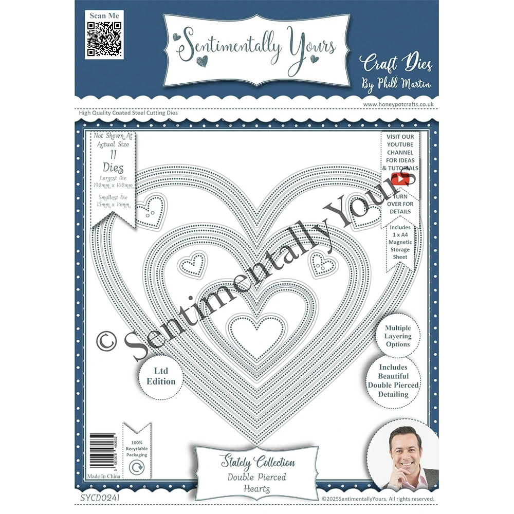 

Arrival New Stately Double Pierced Hearts Metal Cutting Dies Scrapbook Decoration Embossing Template DIY Greeting Card Handmade