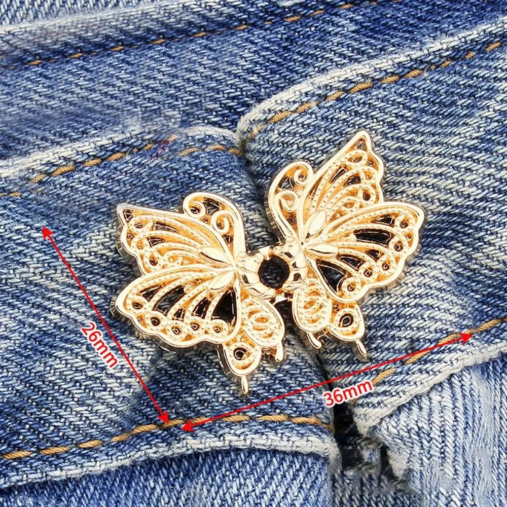 Clothing Accessories Waist Closing Button Jeans Ornaments Metal Pins Tighten Waist Button Adjustable Removable Waist Clip Women