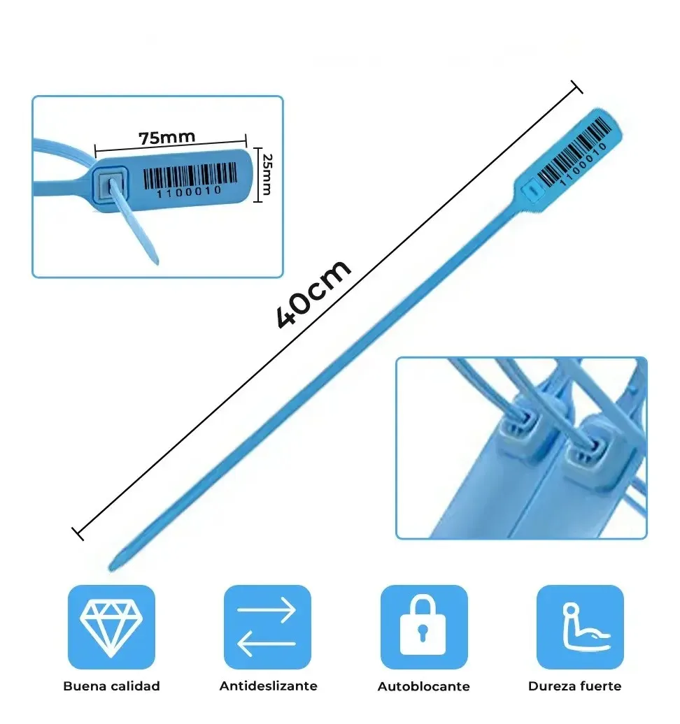20/50/100pcs Seals Self-locking Cable Ties Tags Numbered Length 40cm Disposable Plastic Seals Self-locking Cable Ties