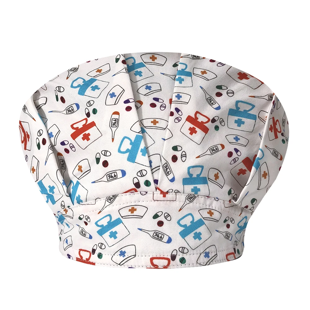 Gorra de trabajo con estampado para hombre y mujer, gorro de algodón 100%, a prueba de polvo, ajustable, venta al por mayor