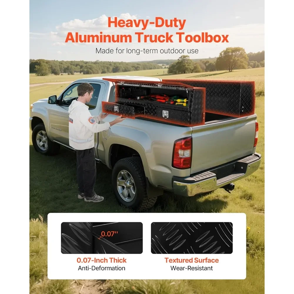 

Promotion72x21x13in Heavy Duty Aluminum Truck Tool Box with Drawers, Weatherproof Storage for Pickup Bed