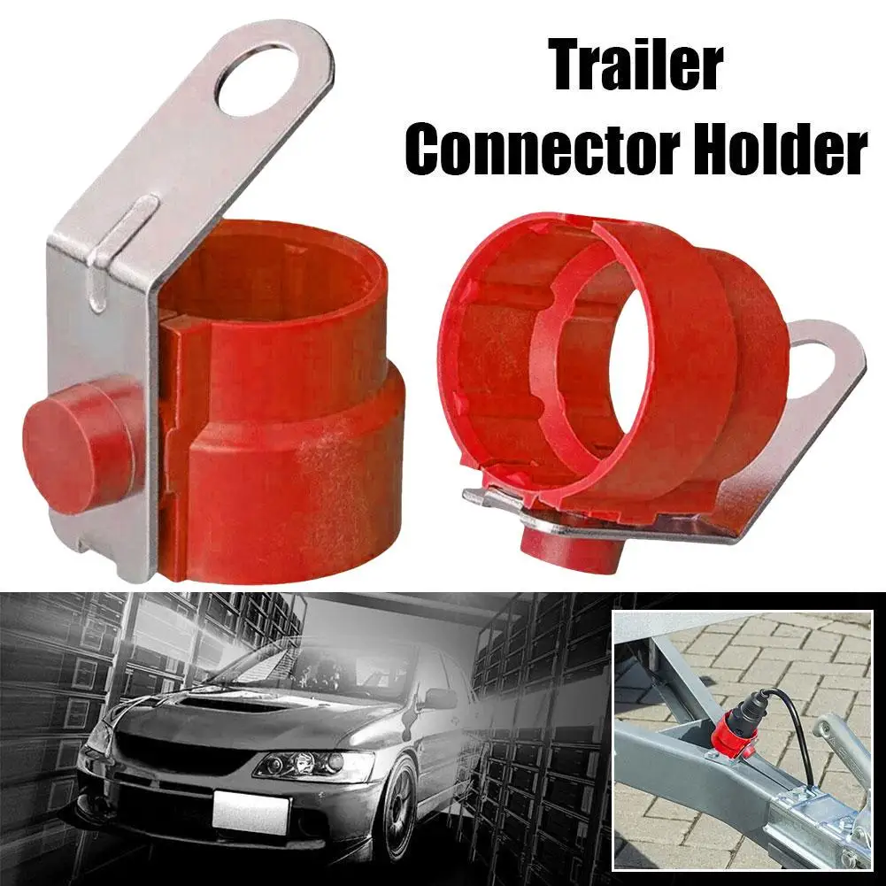 

Red Round Parking Cover Trailer Plug Holder Abs Accessory Bracket Fixed Trailer Connector For 7 Pin And 13 Pin Trailer Plug W4N6