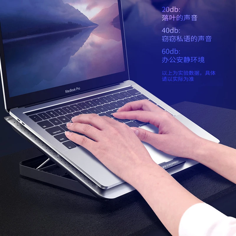 Chơi Game Cho Laptop Đế Đứng Có Quạt Kim Loại Đế Làm Mát Laptop 2 Cổng USB Di Động Có Thể Điều Chỉnh Máy Tính Xách Tay Đứng Cho 13 14 15.6 17 Inch