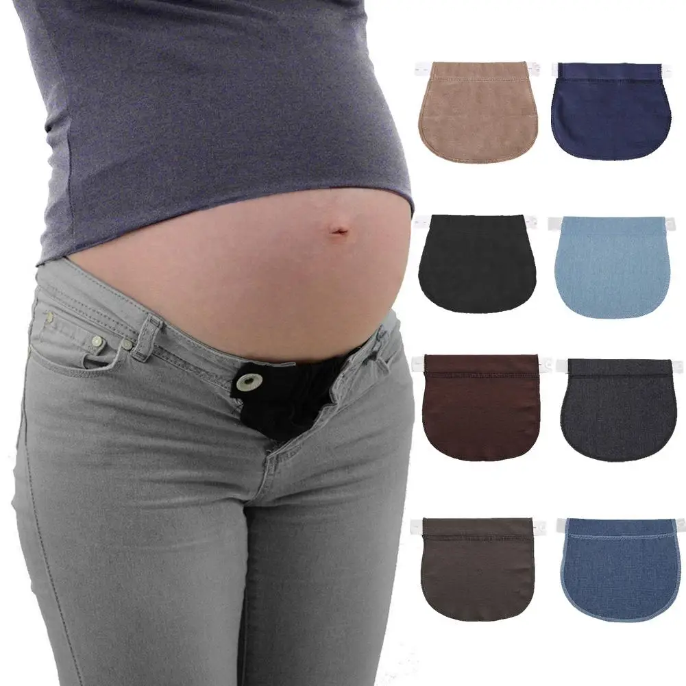 

Soft Adjustable Maternity Pregnancy Waistband Belt Elastic Pants Lengthening Waist Extenders Button Mother Loose Pants Belt