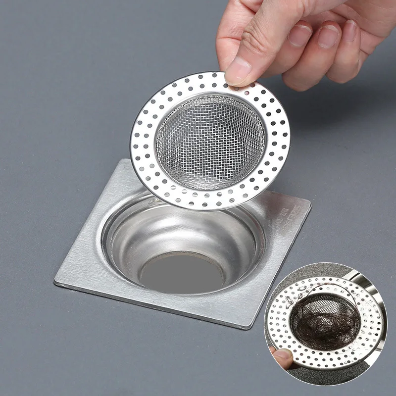 

Kitchen Sink Filter Stainless Steel Anti-blocking Net Sink Mesh Strainer Bathroom Floor Drain Cover Shower Hair Catcher Stopper