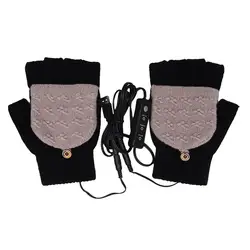 Half Hands Heated Computer Gloves Half-Finger Design Knitted Cotton Heated Gloves Hand Warmers Hand Warming Gloves For Family