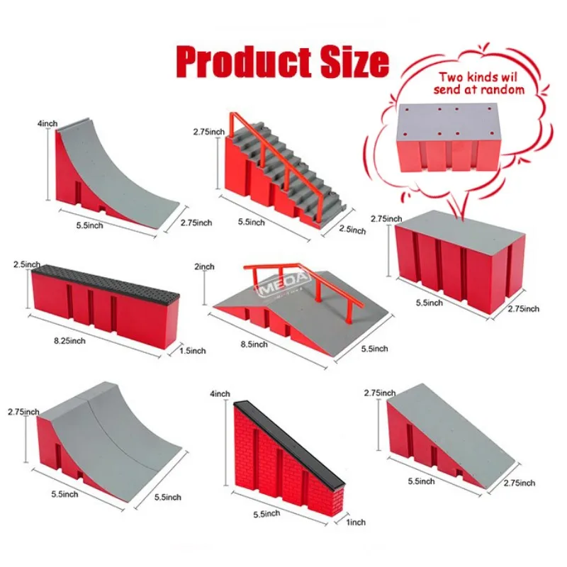 DIY Finger Skateboard Big Scene Park Mini Finger Skatepark Ramp Track Slope Stairs Venue Combination Indoor Home Fingertip Toys