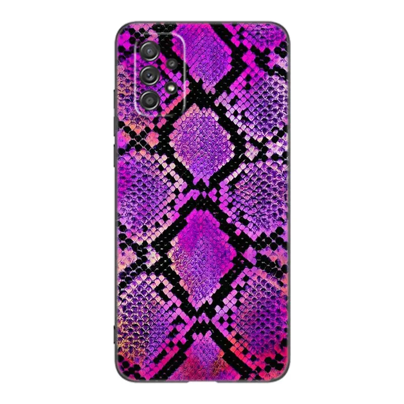 Sexy Python Snake Skin Case For Samsung A13 A22 A24 A32 A23 A25 A34 A35 A52S A53 A54 A55 A73 5G A12 A14 A15 A31 A33 A50 A51 A72