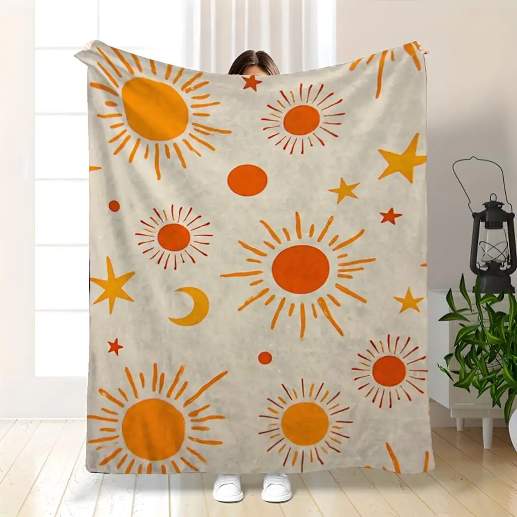 

Одеяло с рисунком звездного неба и луны, изготовленное из полиэстера, можно стирать в машине, подходит для использования в спаленях, гостиных и диванах.