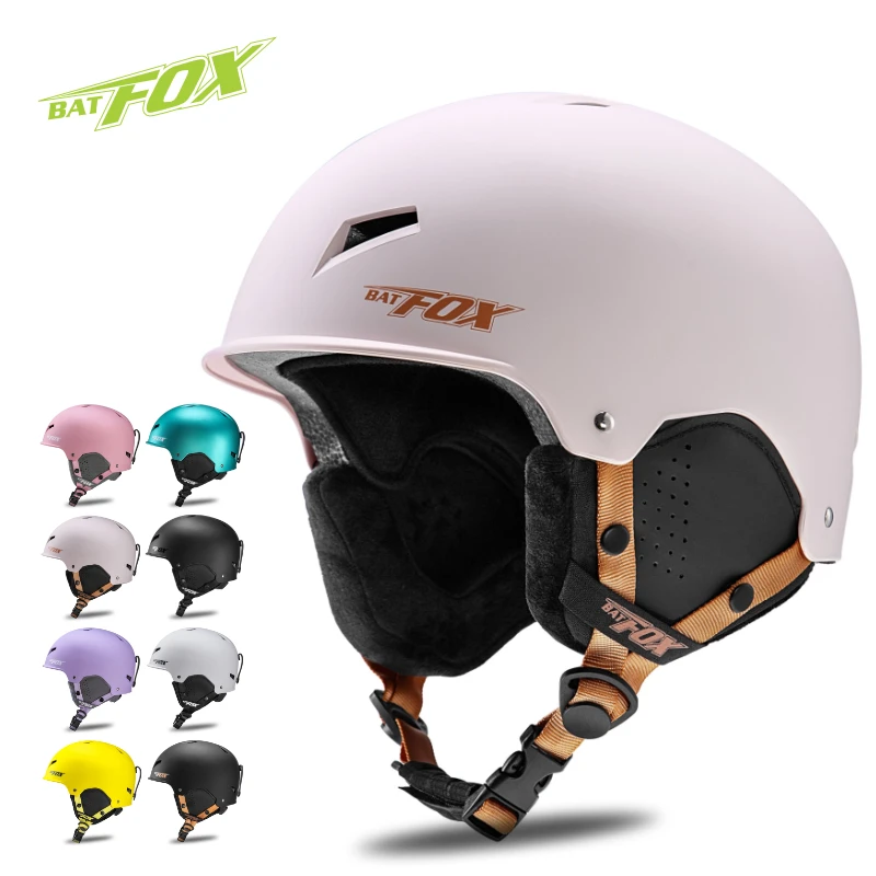 

BATFOX Professional Skiing Helmet Motorcycle Bicycle Snowboard Snowfield Head Protection Equipment High-Quality Sking Safety Cap