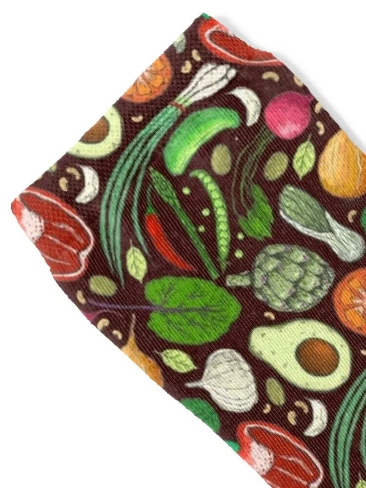 Chaussettes à motif de légumes sains pour hommes et femmes, chaussettes de sport pour enfants, cadeaux de Noël, nouvel an